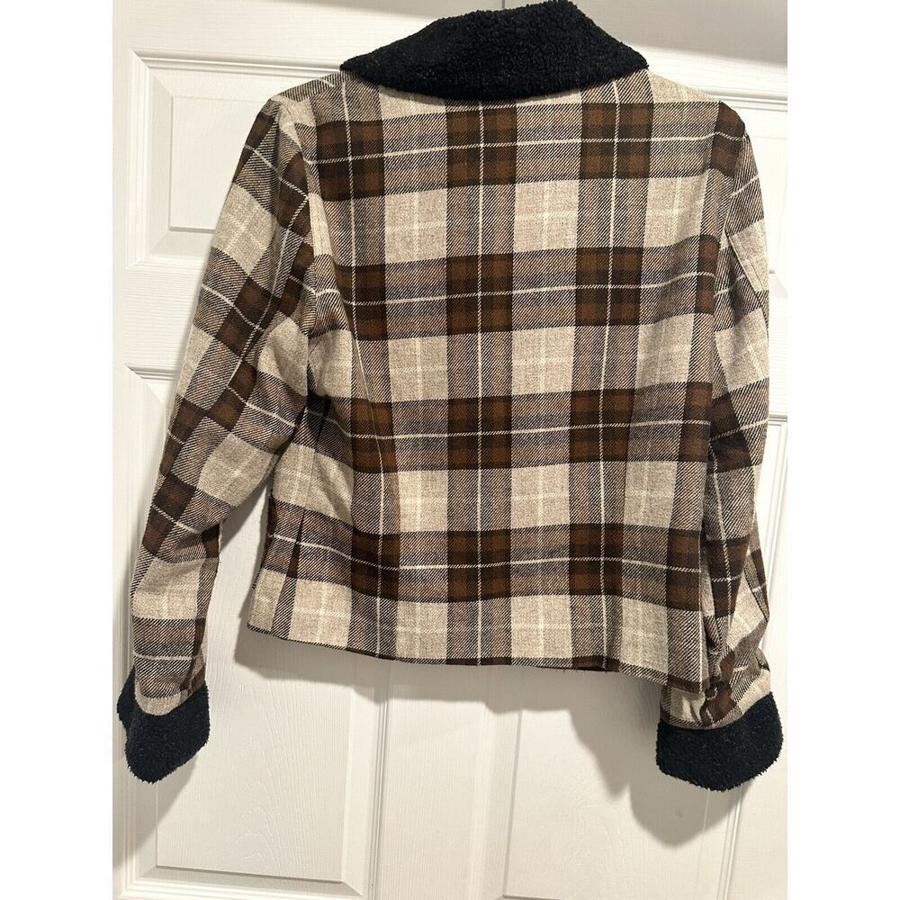 Esprit brown plaid zipper jacket size small - Picture 11 of 15